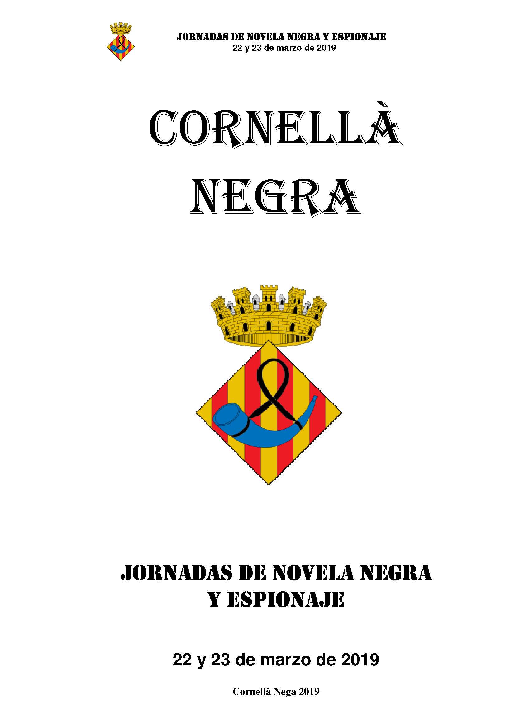 CORNELLA NEGRA- Jornadas de novela negra y espionaje